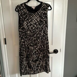 Dressbarn black and cream ruched dress size 1X